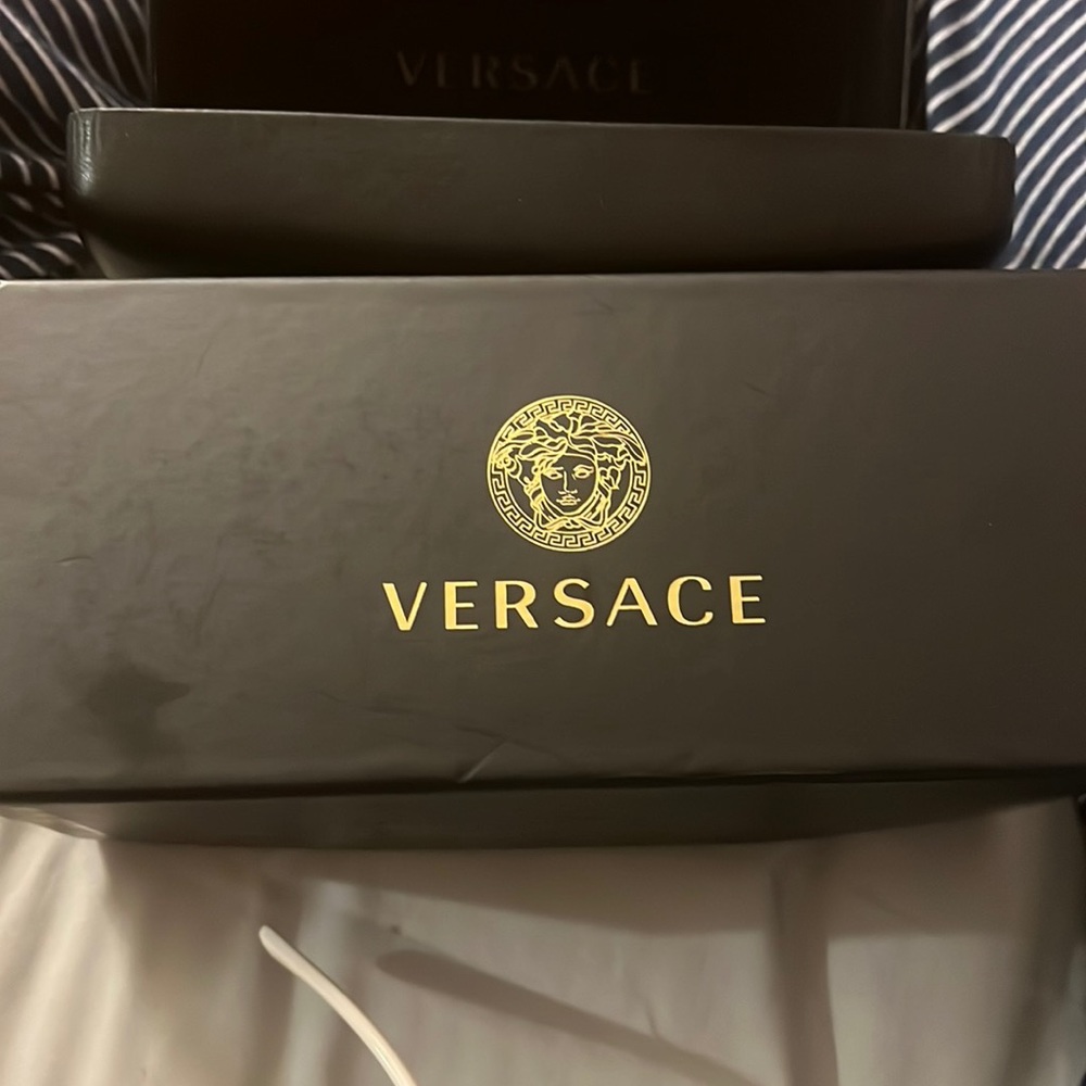 White and gold Versace shades